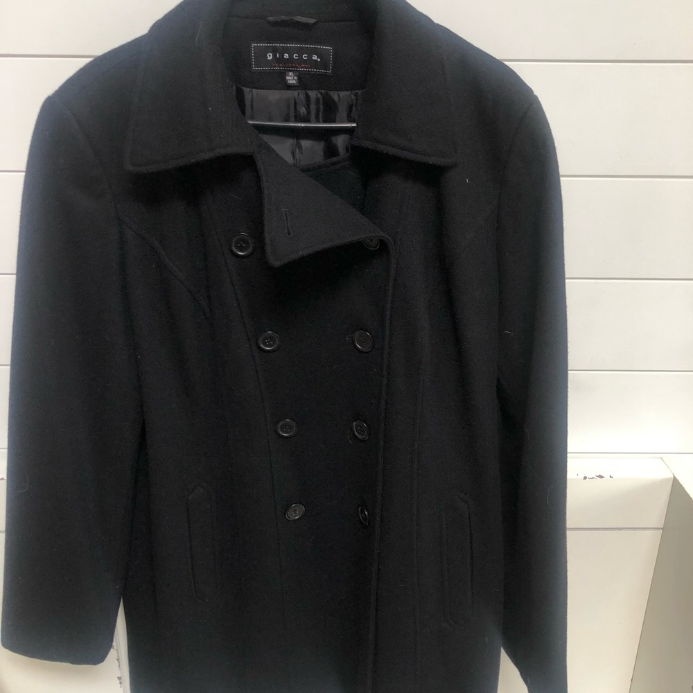 XL black pea coat